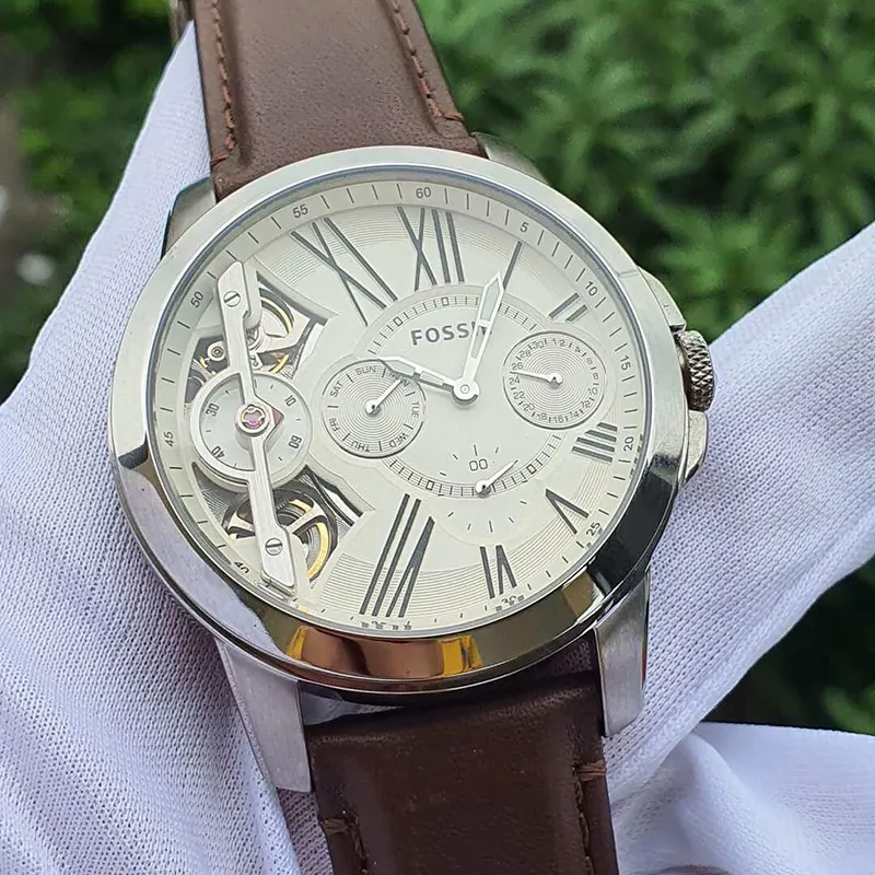 Fossil Grant Twist Multi-Function Beige Dial Men's Watch- ME1144